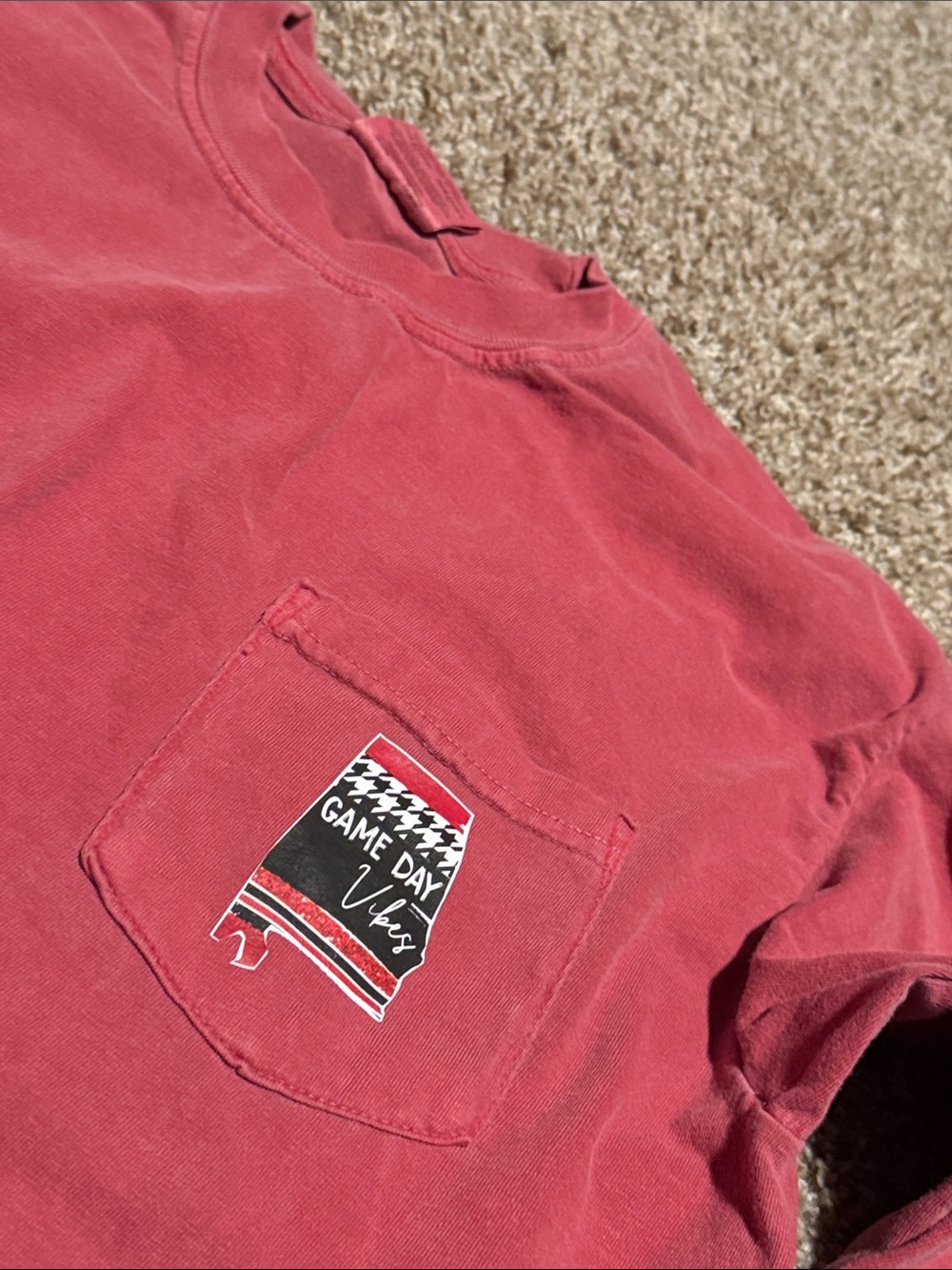 Alabama Crimson Tide Comfort Colors long sleeve pocket logo tee (M) EUC!